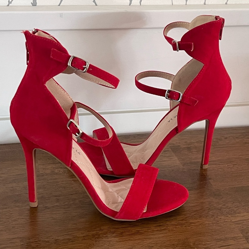 Red Suede Stiletto heels
